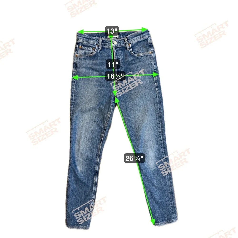AGOLDE Womens Nico Jeans 26 High Rise Slim Straight Denim Button Fly Medium Wash